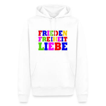 Frieden freiheit liebe - Männer Premium Bio Hoodie - Weiß - Vorne - Nico (187cm)
