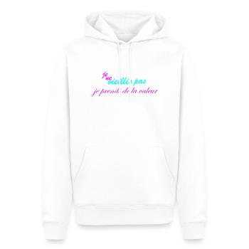 je ne vieillis pas je prend de la valeur humour - Sweat à capuche Premium bio Homme - blanc - Devant - Nico (187cm)