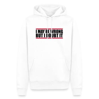 Je peux me tromper - Sweat à capuche Premium bio Homme - blanc - Devant - Nico (187cm)