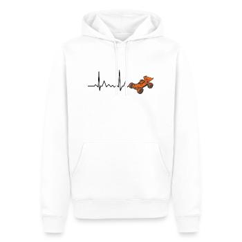RC Car Herzschlag EKG - Männer Premium Bio Hoodie - Weiß - Vorne - Nico (187cm)