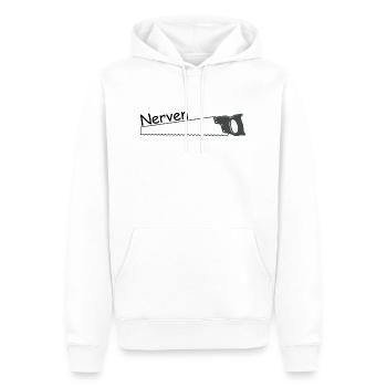 Nervensäge - Männer Premium Bio Hoodie - Weiß - Vorne - Nico (187cm)