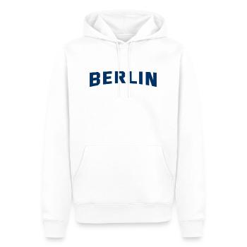 Berlin - Hauptstadt - Deutschland - Germany - Männer Premium Bio Hoodie - Weiß - Vorne - Nico (187cm)