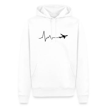 Cadeau de pilote de battement de cœur d’avion - Sweat à capuche Premium bio Homme - blanc - Devant - Nico (187cm)