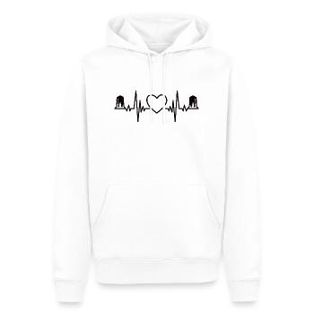 Jogger Cardio Training rennen fit joggen laufen - Männer Premium Bio Hoodie - Weiß - Vorne - Nico (187cm)