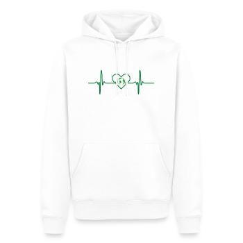 Nachhaltig Herzschlag Umwelt - Männer Premium Bio Hoodie - Weiß - Vorne - Nico (187cm)
