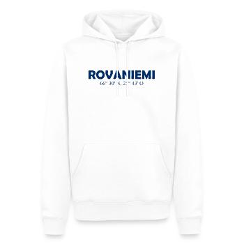 Rovaniemi - Finland - Coordinates - Longitude - Männer Premium Bio Hoodie - Weiß - Vorne - Nico (187cm)