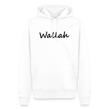Wallah schwarze Schrift - Männer Premium Bio Hoodie - Weiß - Vorne - Nico (187cm)