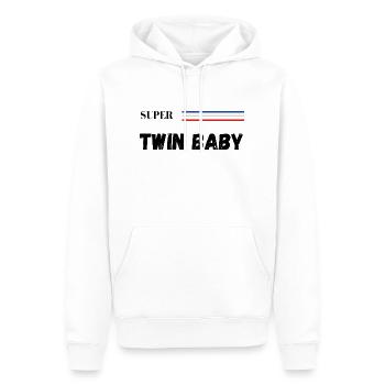 super twin baby - t-shirt assorti - Sweat à capuche Premium bio Homme - blanc - Devant - Nico (187cm)