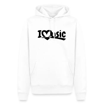 Ich liebe Musik - Männer Premium Bio Hoodie - Weiß - Vorne - Nico (187cm)