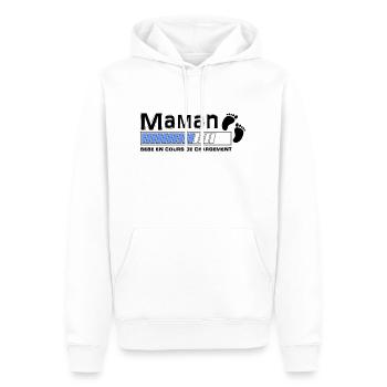 bébé en cours de chgt maman bleu - Sweat à capuche Premium bio Homme - blanc - Devant - Nico (187cm)
