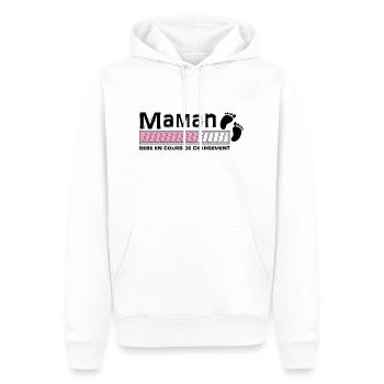 bébé en cours de chgt maman rose - Sweat à capuche Premium bio Homme - blanc - Devant - Nico (187cm)