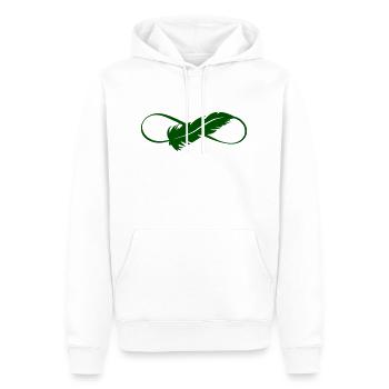 lemniscate symbole plume infini douceur d'amour - Sweat à capuche Premium bio Homme - blanc - Devant - Nico (187cm)