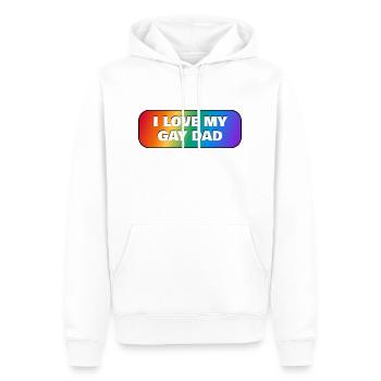 Ich liebe meinen schwulen Vater - LGBT Pride queer rainbow - Männer Premium Bio Hoodie - Weiß - Vorne - Nico (187cm)