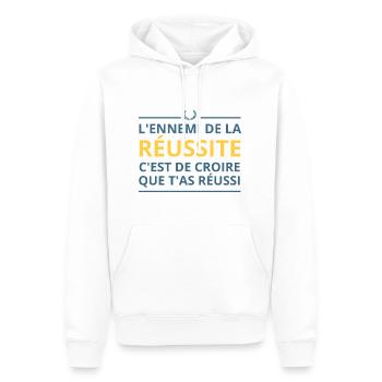 The enemy of success - Men’s Premium Organic Hoodie - white - Front - Nico (187cm)