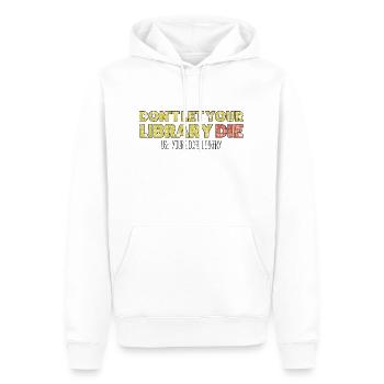 Lassen Sie Ihre Bibliothek nicht sterben - Männer Premium Bio Hoodie - Weiß - Vorne - Nico (187cm)