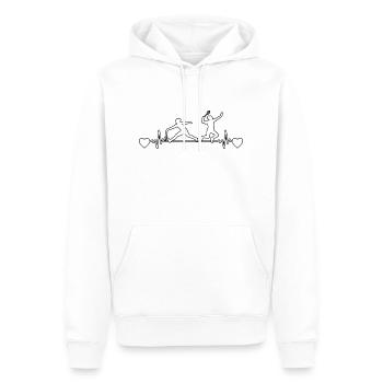 Badminton badminton badminton fan équipe de badminton - Sweat à capuche Premium bio Homme - blanc - Devant - Nico (187cm)