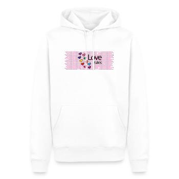 Règles de l’amour - Sweat à capuche Premium bio Homme - blanc - Devant - Nico (187cm)