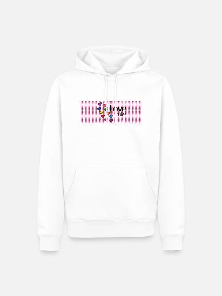 LoveRules - Men’s Premium Organic Hoodie - white