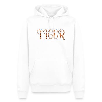 Tiger Schrift - Männer Premium Bio Hoodie - Weiß - Vorne - Nico (187cm)