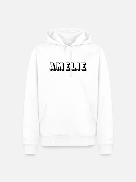 Name - Amelie - Männer Premium Bio Hoodie - Weiß