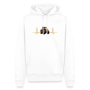 Herzschlag Traktor Bauern Geschenk Landwirt - Männer Premium Bio Hoodie - Weiß - Vorne - Nico (187cm)