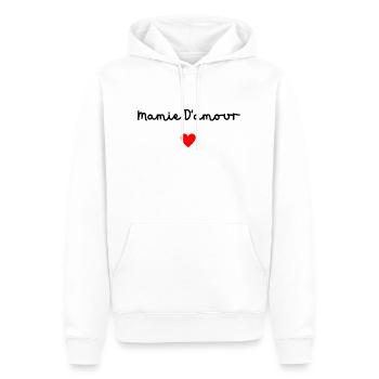 Mamie d’amour - Sweat à capuche Premium bio Homme - blanc - Devant - Nico (187cm)
