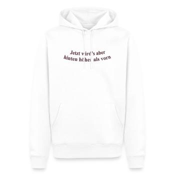 Hinten höher als Vorn - Männer Premium Bio Hoodie - Weiß - Vorne - Nico (187cm)