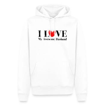 Ich liebe meinen tollen Ehemann - Männer Premium Bio Hoodie - Weiß - Vorne - Nico (187cm)