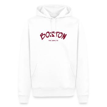 Boston - Massachusetts - USA - Amerika - Männer Premium Bio Hoodie - Weiß - Vorne - Nico (187cm)