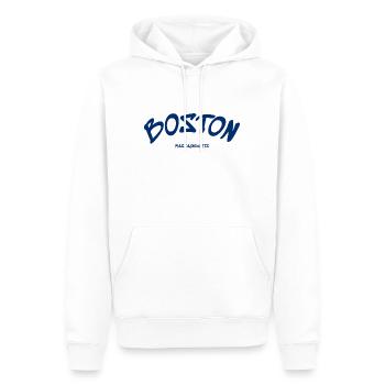 Boston - Massachusetts - USA - Amerika - Männer Premium Bio Hoodie - Weiß - Vorne - Nico (187cm)