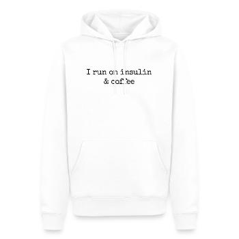 I Run on Insulin and Coffee - Kaffee Diabetiker - Männer Premium Bio Hoodie - Weiß - Vorne - Nico (187cm)