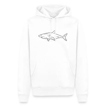 minimalistischer Hai - Männer Premium Bio Hoodie - Weiß - Vorne - Nico (187cm)