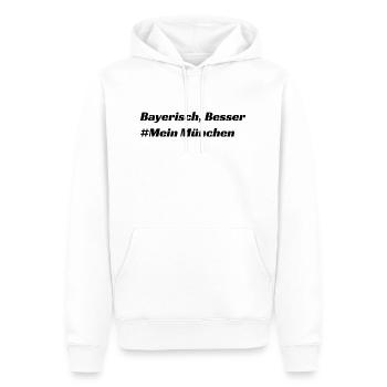München - Männer Premium Bio Hoodie - Weiß - Vorne - Nico (187cm)
