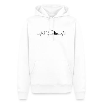 Kayak Heartbeat Gift for Kayaker - Men’s Premium Organic Hoodie - white - Front - Nico (187cm)