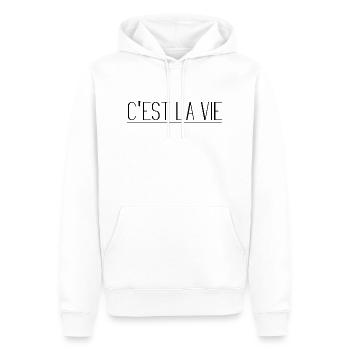 Das ist das Lebenszitat - Männer Premium Bio Hoodie - Weiß - Vorne - Nico (187cm)