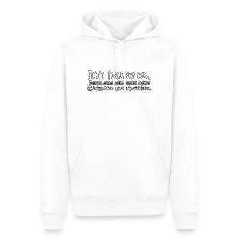 Gedanken - Männer Premium Bio Hoodie - Weiß - Vorne - Nico (187cm)