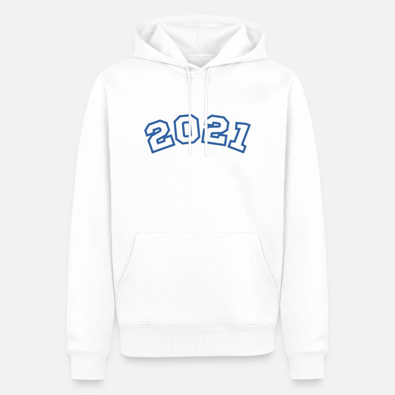 2021 bleu sport - Sweat à capuche Premium bio Homme - blanc