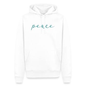 paix - Sweat à capuche Premium bio Homme - blanc - Devant - Nico (187cm)