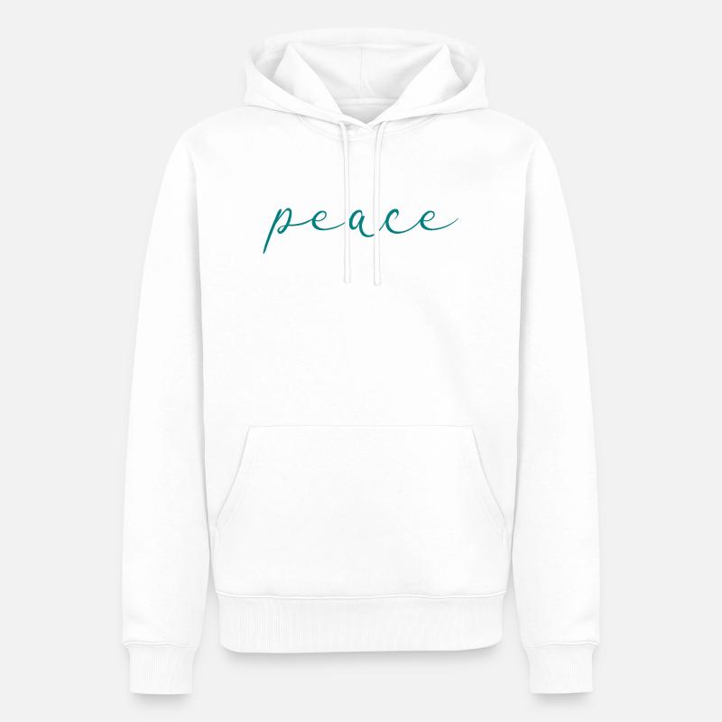 Friede - Männer Premium Bio Hoodie - Weiß