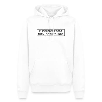 Yoga Méditation Spa Namaste - Sweat à capuche Premium bio Homme - blanc - Devant - Nico (187cm)