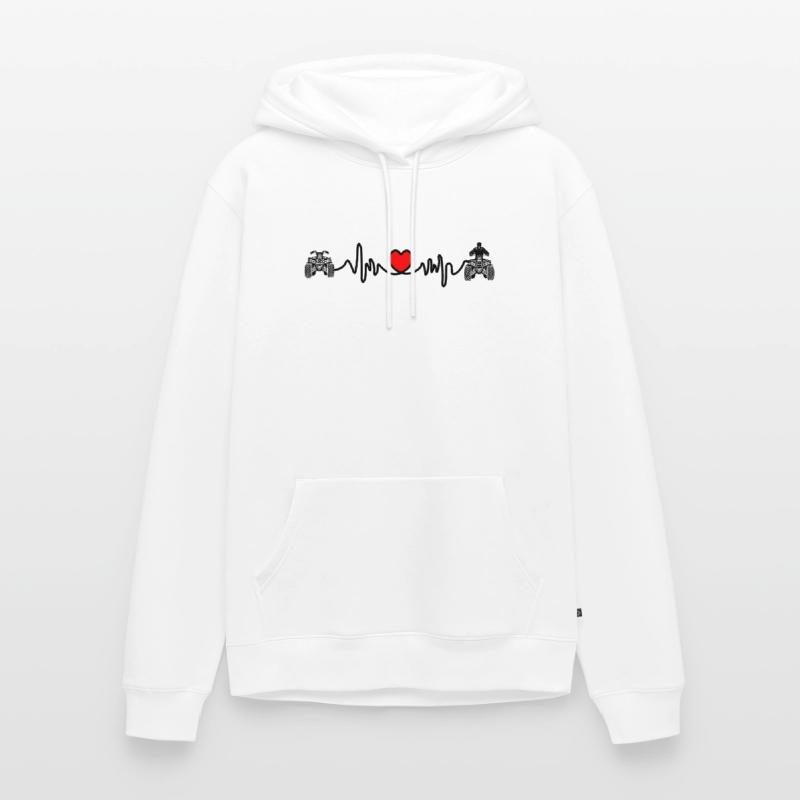 Quad-Herzfrequenz oder Kardiogramm Männer Premium Bio Hoodie