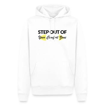 Step Out of Your Comfort Zone - Männer Premium Bio Hoodie - Weiß - Vorne - Nico (187cm)