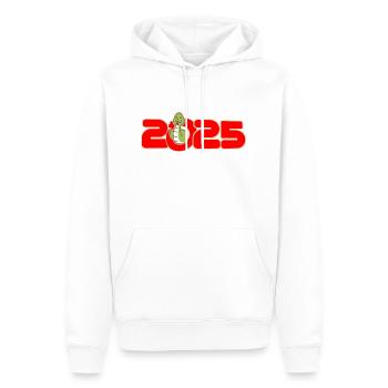 Nouvel An chinois 2025 - Sweat à capuche Premium bio Homme - blanc - Devant - Nico (187cm)