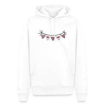 Coeur Guirlande Coeurs - Sweat à capuche Premium bio Homme - blanc - Devant - Nico (187cm)