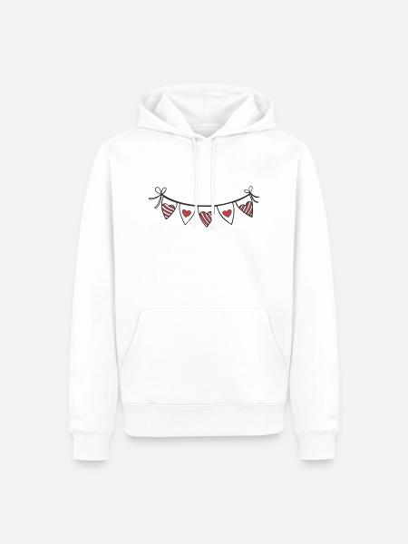 Heart Garland Hearts - Men’s Premium Organic Hoodie - white