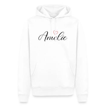 Amelie Name - Männer Premium Bio Hoodie - Weiß - Vorne - Nico (187cm)