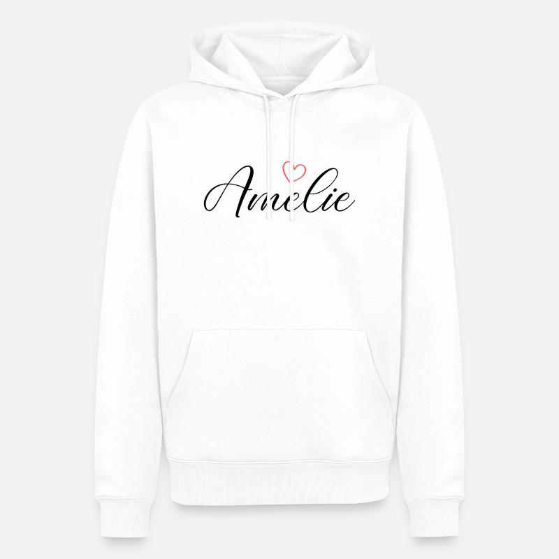 Amelie Name - Männer Premium Bio Hoodie - Weiß