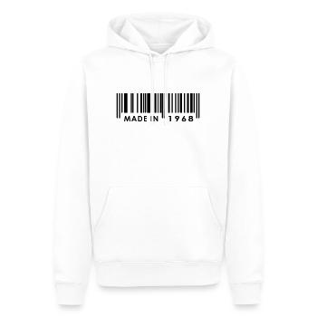 Anniversaire 1968 - Sweat à capuche Premium bio Homme - blanc - Devant - Nico (187cm)