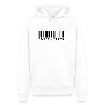 Anniversaire 1976 - Sweat à capuche Premium bio Homme - blanc - Devant - Nico (187cm)