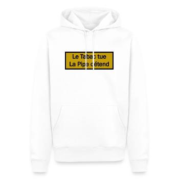 La Pipe détend - Sweat à capuche Premium bio Homme - blanc - Devant - Nico (187cm)